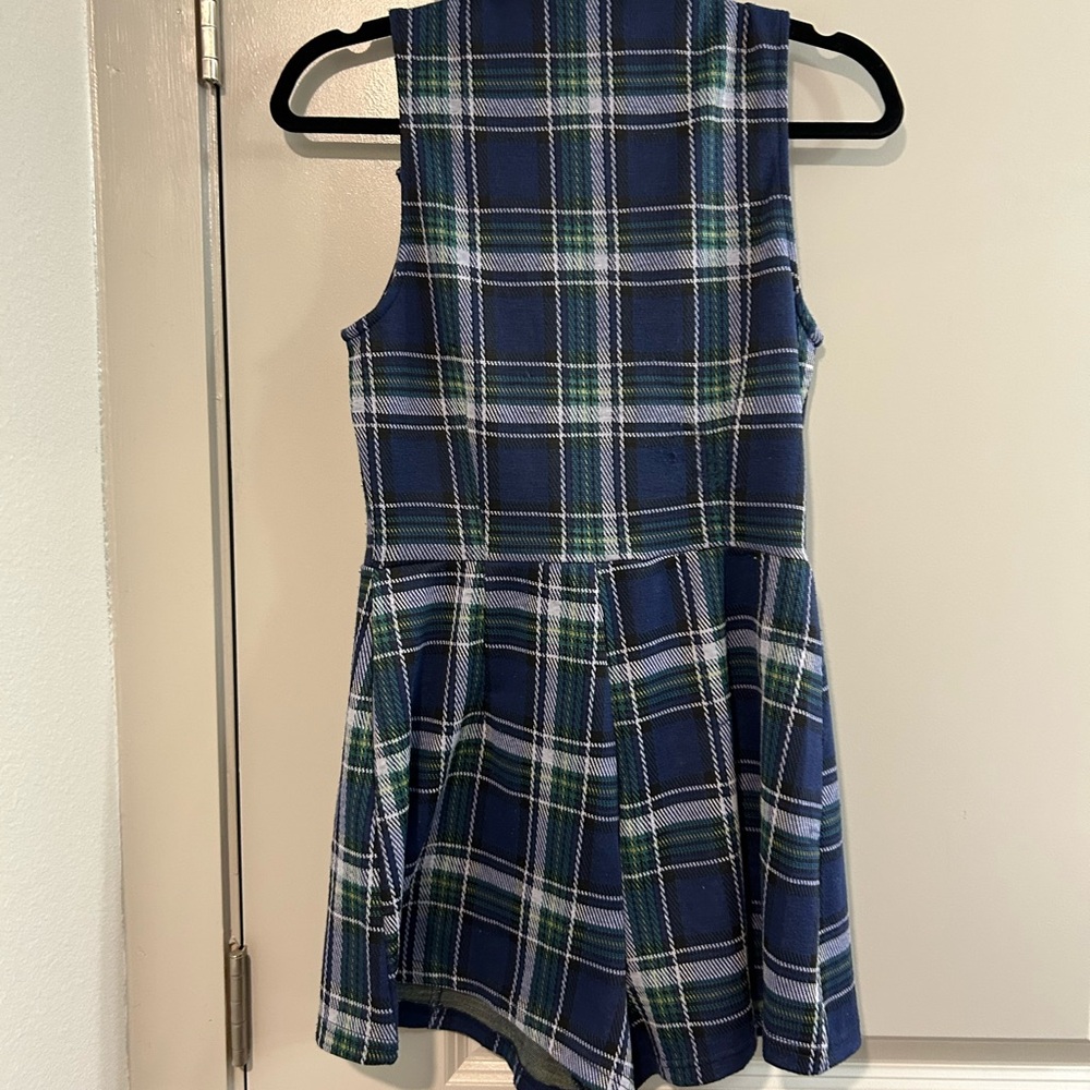 Francesca's Collections Blue Plaid Romper - Picture 4 of 4
